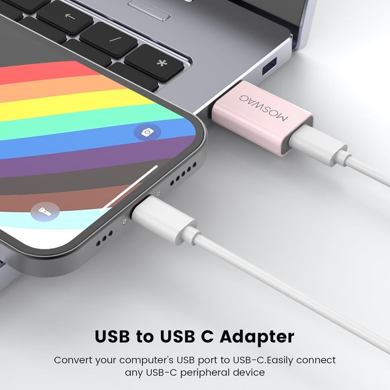 MOSWAG USB-C Female to USB-A Male Adapter, Compatible with Laptops, PC, USB Type-C - Image 3